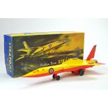 Marx Large Plastic Friction Driven Stratojet. Red and Yellow. Generlly very good, some tape on