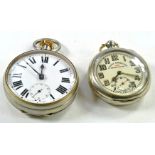 Swiss made Railway Pocket Watch plus another similar example. Plus selection of Safe Driving