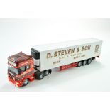 Tekno Diecast Model Truck issue comprising Scania Fridge Trailer in livery of D Steven. Appears