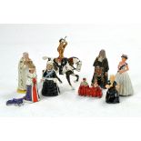 A small assortment of novelty figures, some vintage including religious, royalty and others. Fair to