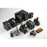 A collection of vintage Cameras / photography equipment comprising various items inc Ensign Ful