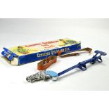 Vintage Crescent Toys Quickdraw Gun 39/S with straps, spring-loaded shaft and operating plate for