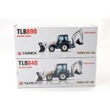 NZG 1/50 diecast construction issues comprising Terex TLB890 and TLB840 Backhoe Loaders. Excellent