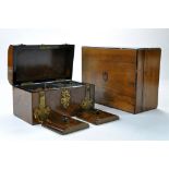 Duo of Wooden Boxes, including vintage and attractive tea chest with brass fittings, no obvious sign