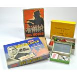 Four vintage Games including Merit Spy Catcher, Big House, Geoffrey Robinson Conjuring Set and Tut