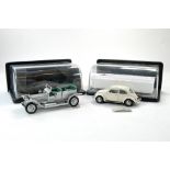 Franklin Mint 1/24 precision diecast duo comprising Volkswagen Beetle in cream plus Rolls Royce
