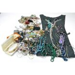 A large collection of costume jewelry, comprising many attractive items. Watches, Necklaces, Pin