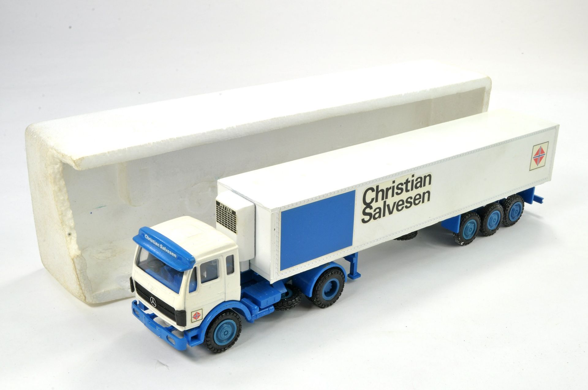 Lion Toys 1/50 Model Truck Issue comprising Mercedes Fridge Trailer in the livery of Christian