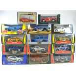 Burago 1/24 diecast Sports Cars (mostly) comprising Fourteen Boxed Examples. All appear excellent, a