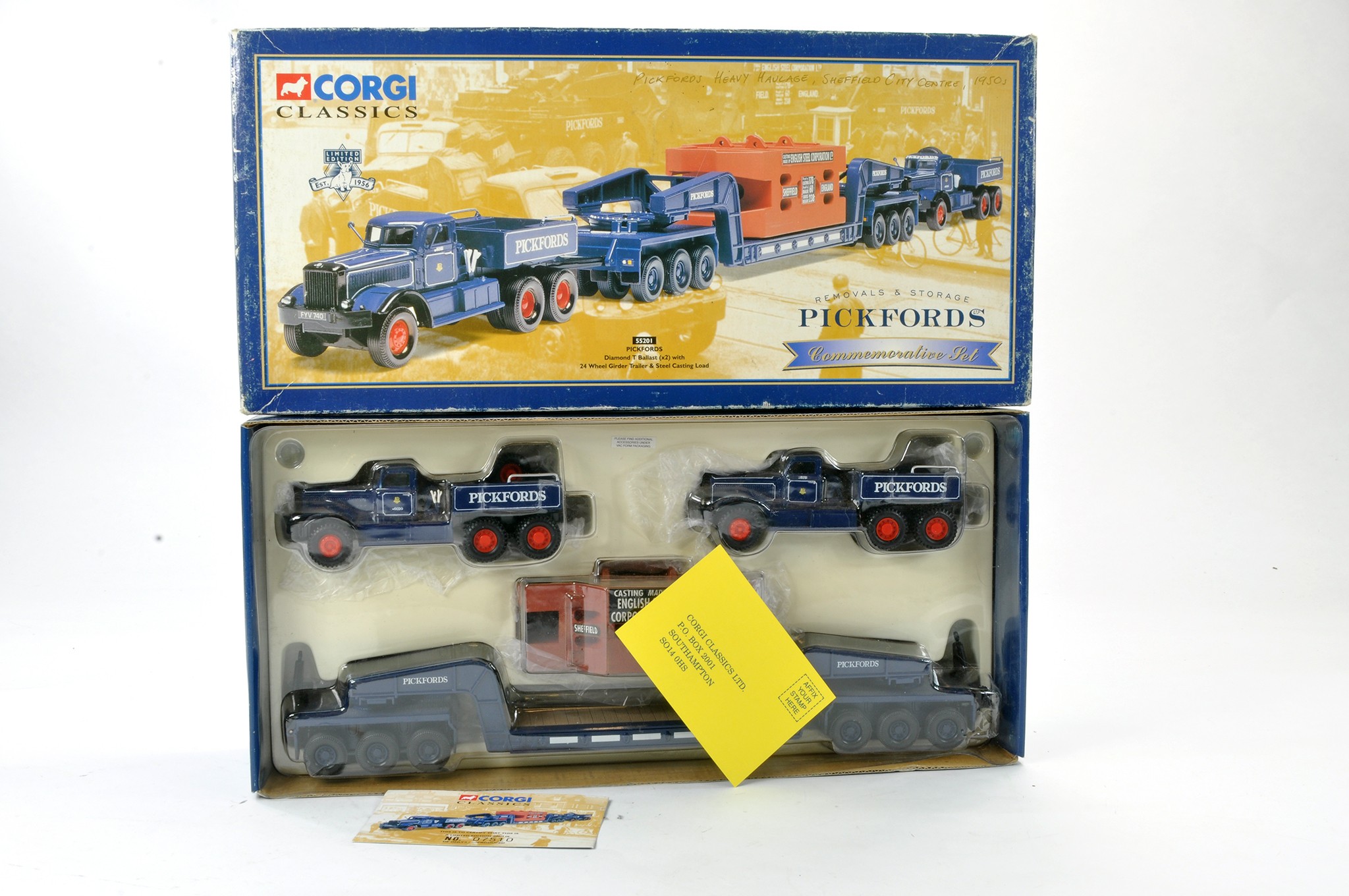 Corgi Diecast Model Truck Issue comprising No. 55201 Diamond T Ballast x 2 with Girder Trailer and