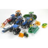 Assortment of 1/32 model tractor issues including Britains New Holland issues plus John Deere (for