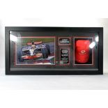 Lewis Hamilton First Season Formula One with McClaren Montage with Signed Vodafone Cap.