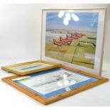 Signed Crew Member RAF Waddington AWACS Print plus MJ Neale City of Lincoln Lancaster Print and