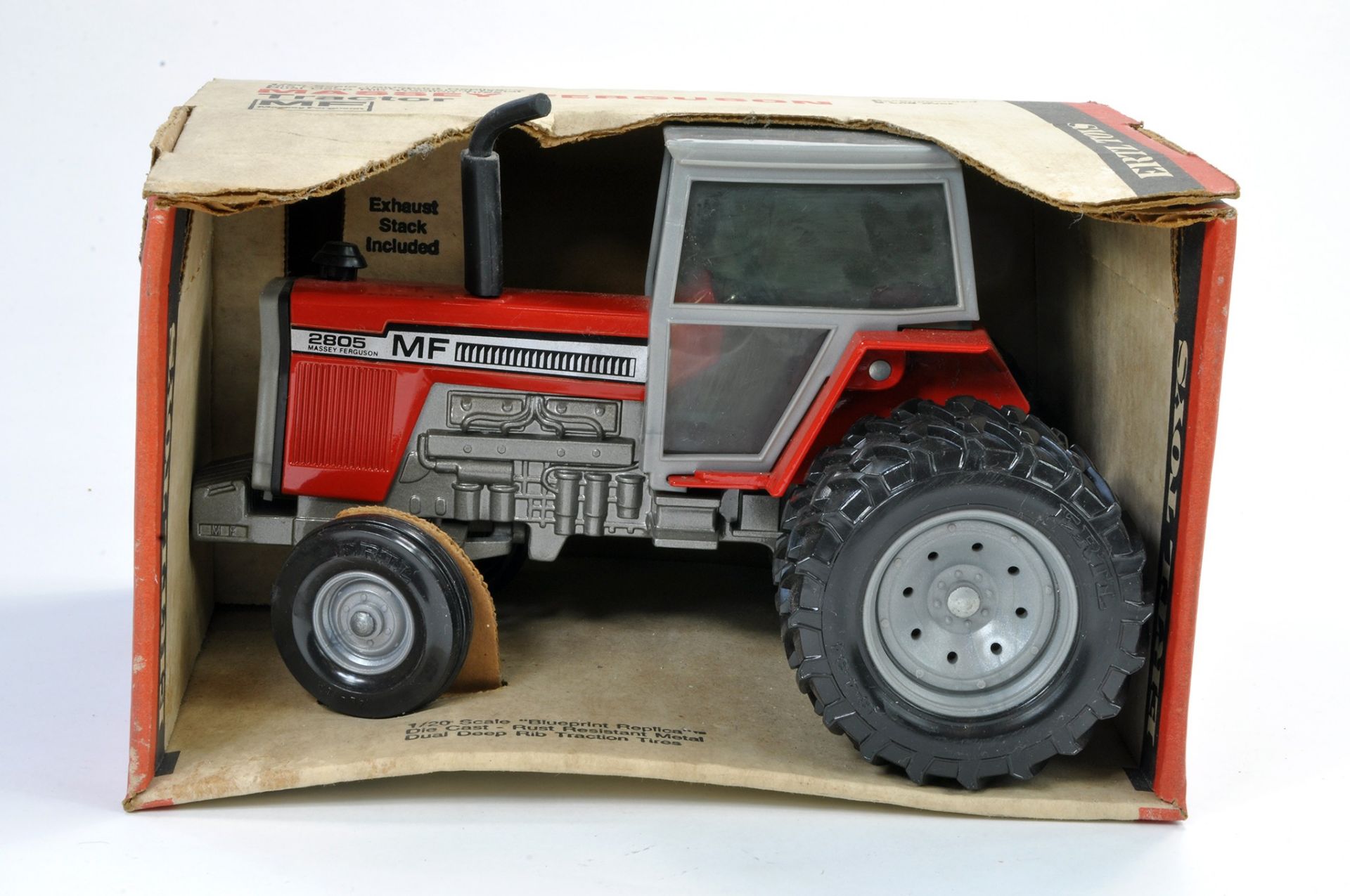 Ertl 1/20 Farm Model issue comprising Massey Ferguson 2805 Dual Rear Wheel Tractor. Generally