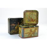 Duo of Huntley and Palmers Vintage Biscuit tins plus one other.