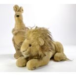 Merrythought Vintage Large Male Lion, approx. 42cm plus Merrythought Kangaroo with pouch, approx.