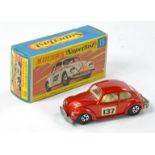 Matchbox Superfast No. 15a Volkswagen. Metallic red, racing no. 137 with white interior, unpainted