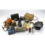 Further selection of vintage camera and photography equipment some very early, comprising Kodak