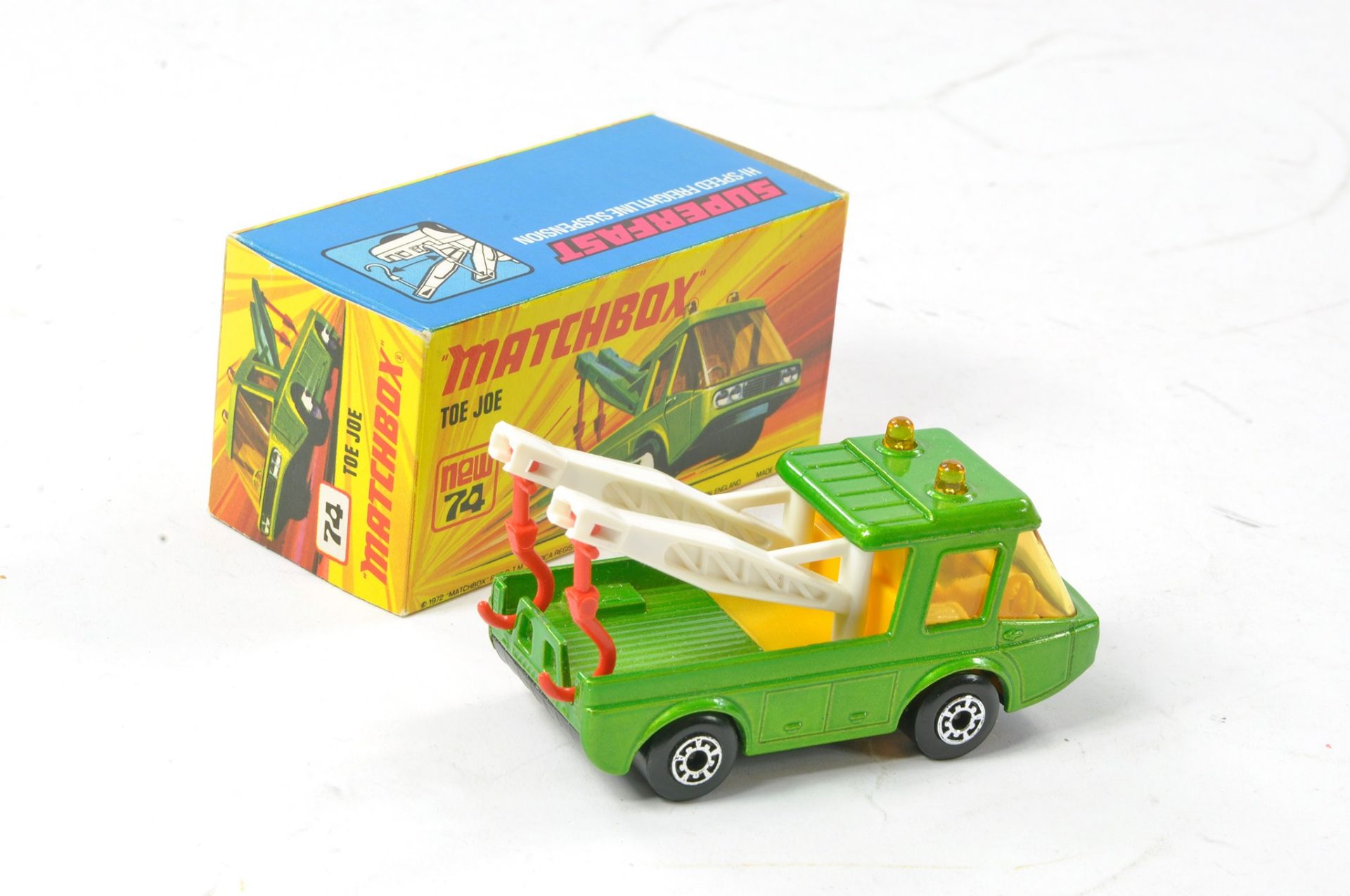 Matchbox Superfast No. 74b Toe Joe. Metallic Darker Green with yellow interior, amber windows, white - Image 2 of 3