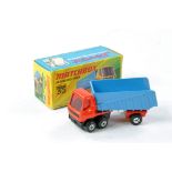 Matchbox Superfast No. 50b Articulated Truck. Red and Blue with black / yellow base, red windows.