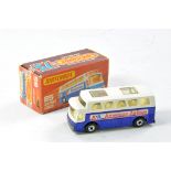 Matchbox Superfast No. 65b Airport Coach - American Airlines. Blue and White with unpainted base,