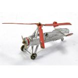 Dinky Pre-war No. 60F Cierva Autogiro, Silver and red. Very good to excellent, minor abrasion as