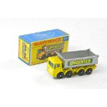 Matchbox Regular Wheels No. 51c AEC Tipper Truck Pointer. Yellow / Silver, blue windows and chrome