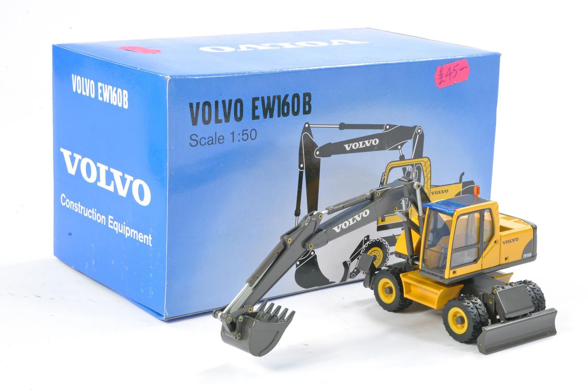 NZG 1/50 construction issue comprising No. 567 Volvo EW160B Wheeled Excavator. Looks to be excellent