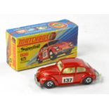 Matchbox Superfast No. 15a Volkswagen. Metallic red, racing no. 137 with white interior, unpainted