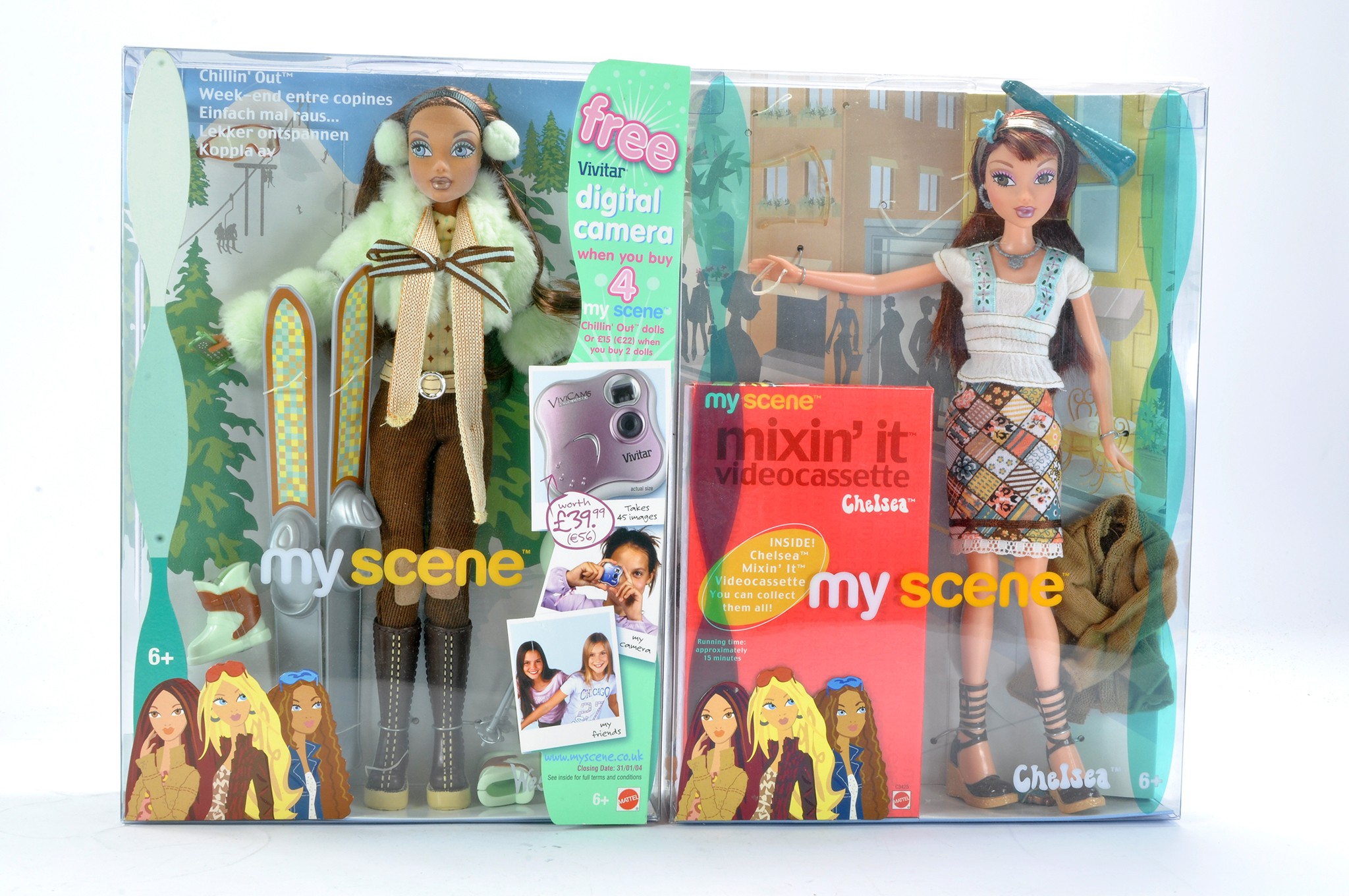 Fashion Dolls comprising Barbie My Scene Series - Mixin it - Chelsea plus Chillin Out - Westley.