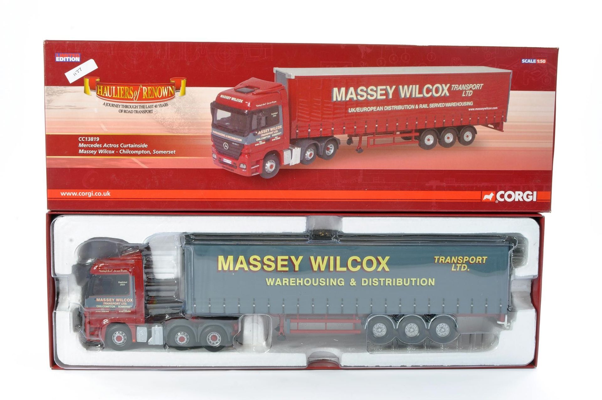 Corgi Diecast Model Truck issue comprising No. CC13819 Mercedes Actros Curtainside in livery of