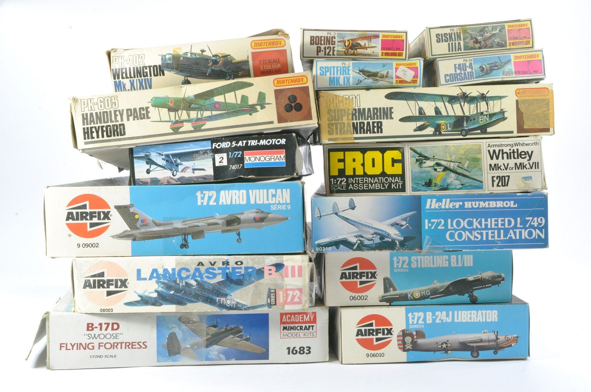 Fifteen Plastic Model Kits, mostly larger aircraft inc Vulcan from various makers including