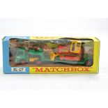 Matchbox King Size No. K17 Ford D Series Low Loader with Bulldozer. Generally very good with some
