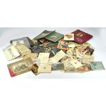 World War Ephemera comprising many interesting items dating WW1 and WW2, currency, cards including