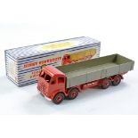 Dinky No. 901 Foden Diesel 8-wheeled Wagon Second Type. Red cab, chassis and hubs with fawn back.