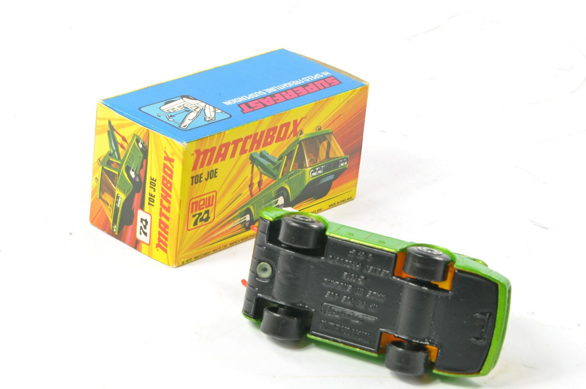 Matchbox Superfast No. 74b Toe Joe. Metallic Darker Green with yellow interior, amber windows, white - Image 3 of 3