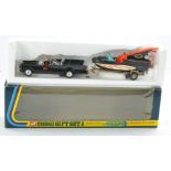 Corgi No. GS3 Batman Gift Set comprising 1) Batmobile. Black with clear windows, Batman figure, gold