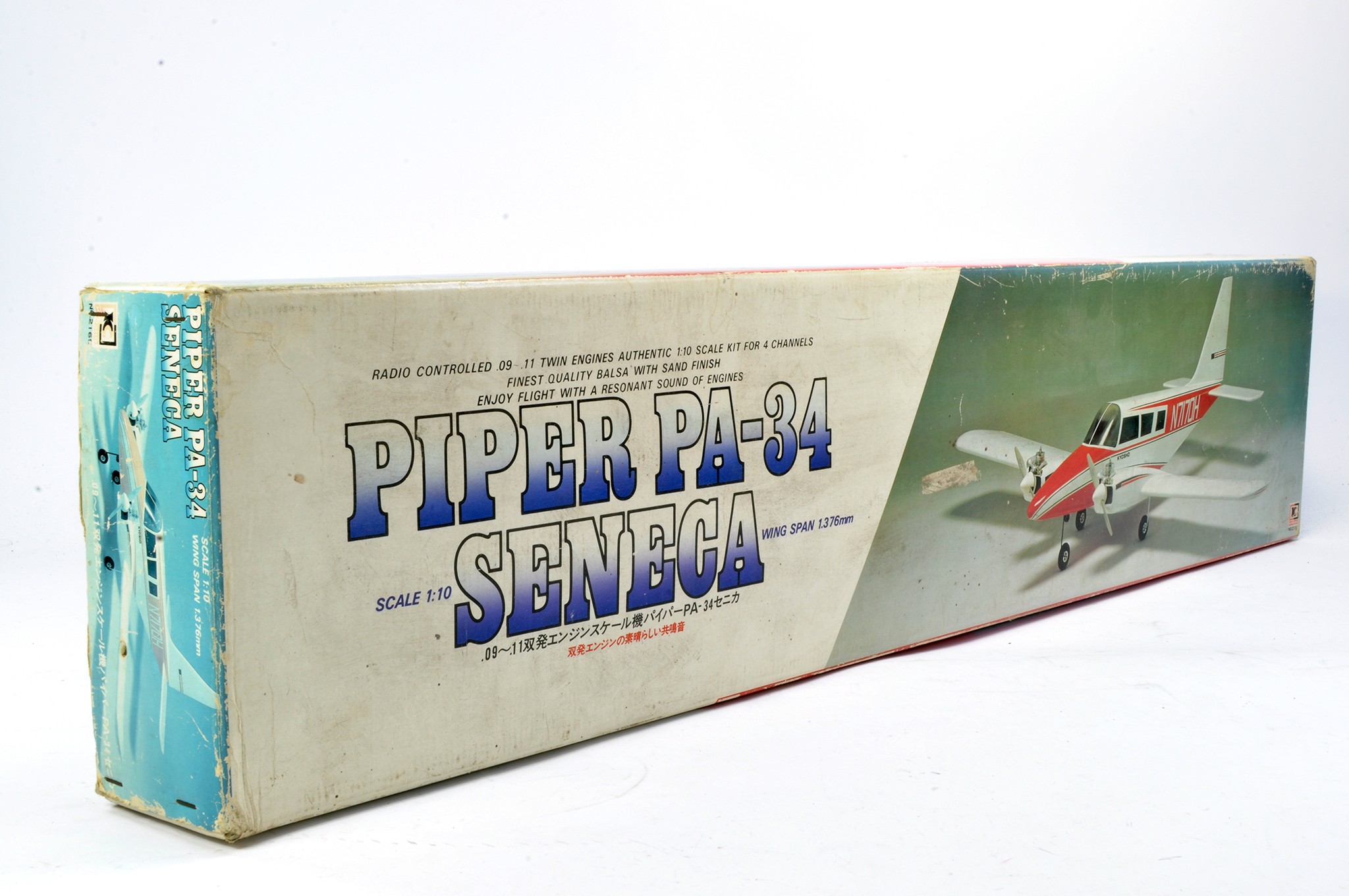 Model Aircraft Kit comprising Kyosho 1/10 Piper PA-34 Seneca 1.376m wing span. Complete and