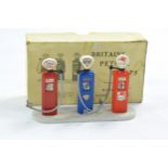 Britains Petrol Pumps comprising Set No.102V to include set of pumps featuring Esso, Fina and