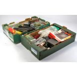 Model Railway group comprising two trays of various accessories, components (power) and other