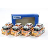 Matchbox Superfast Gift Pack comprising 4 x No. 21c Renault 5TL. All in Silver with red interior and