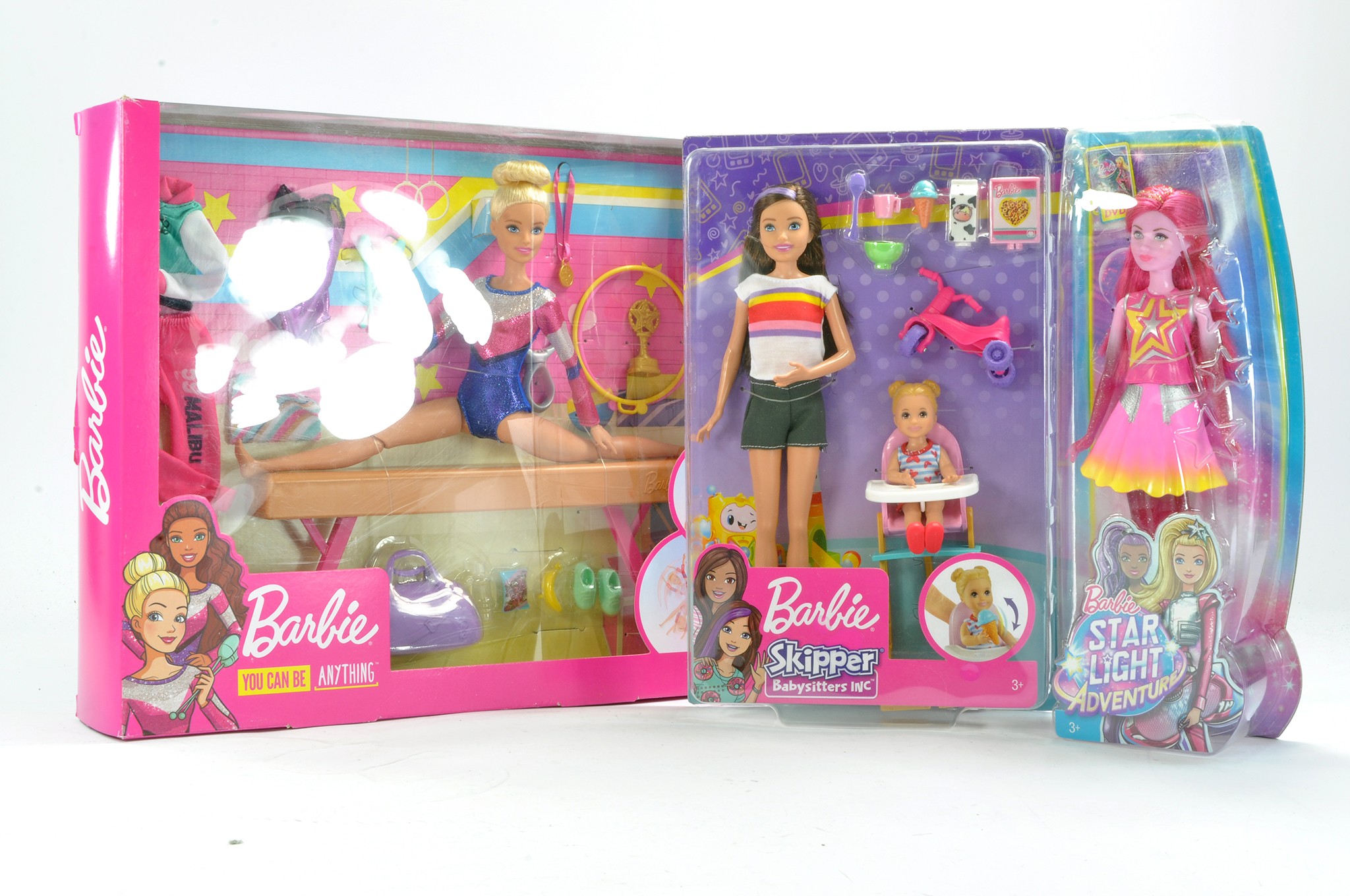 Fashion Dolls comprising Barbie Skipper Babysitters, Star Light Adventure and You can be Anything