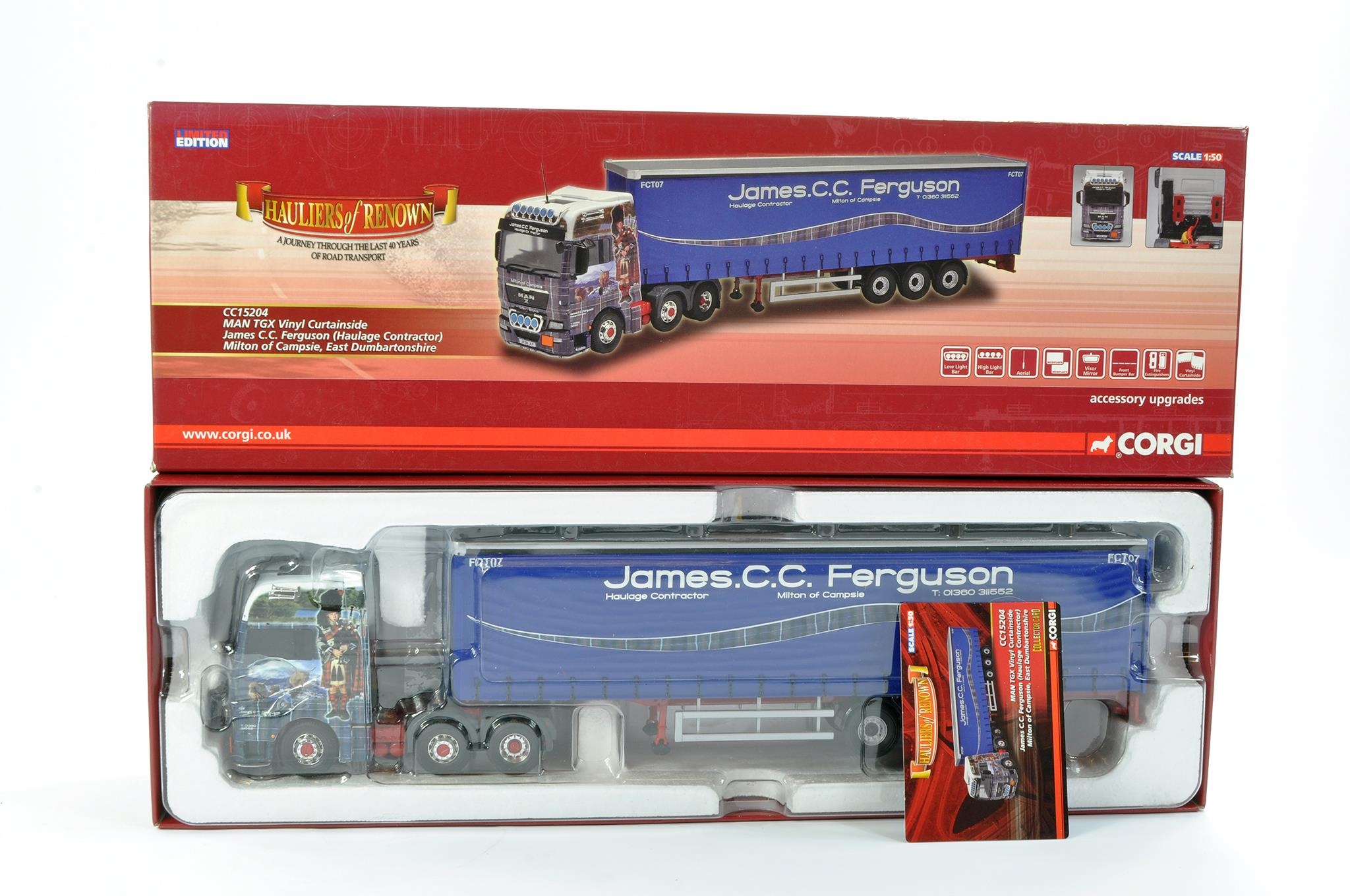 Corgi Diecast Model Truck issue comprising No. CC15204 MAN TGX Curtainside in the livery of
