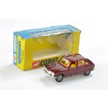 Corgi No. 260 Renault 16. Crimson with yellow interior. Excellent, a couple of marks in good to very