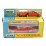 Matchbox King Size No. K24 Lamborghini Miura. Metallic red with ivory interior. Generally