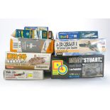 Plastic Model Kits comprising Eight Mostly Aircraft from various makers including Eduard and others.