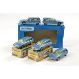 Matchbox Superfast Gift Pack comprising 2 x boxed, 3 x unboxed No. 12d Citroen CX Estate. Metallic