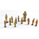 Group of Indian hand crafted wooden instrumental figures. Unusual.