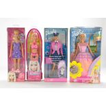 Fashion Dolls comprising Barbie Travel Train Fun, Rainbow Princess and two others. Excellent and