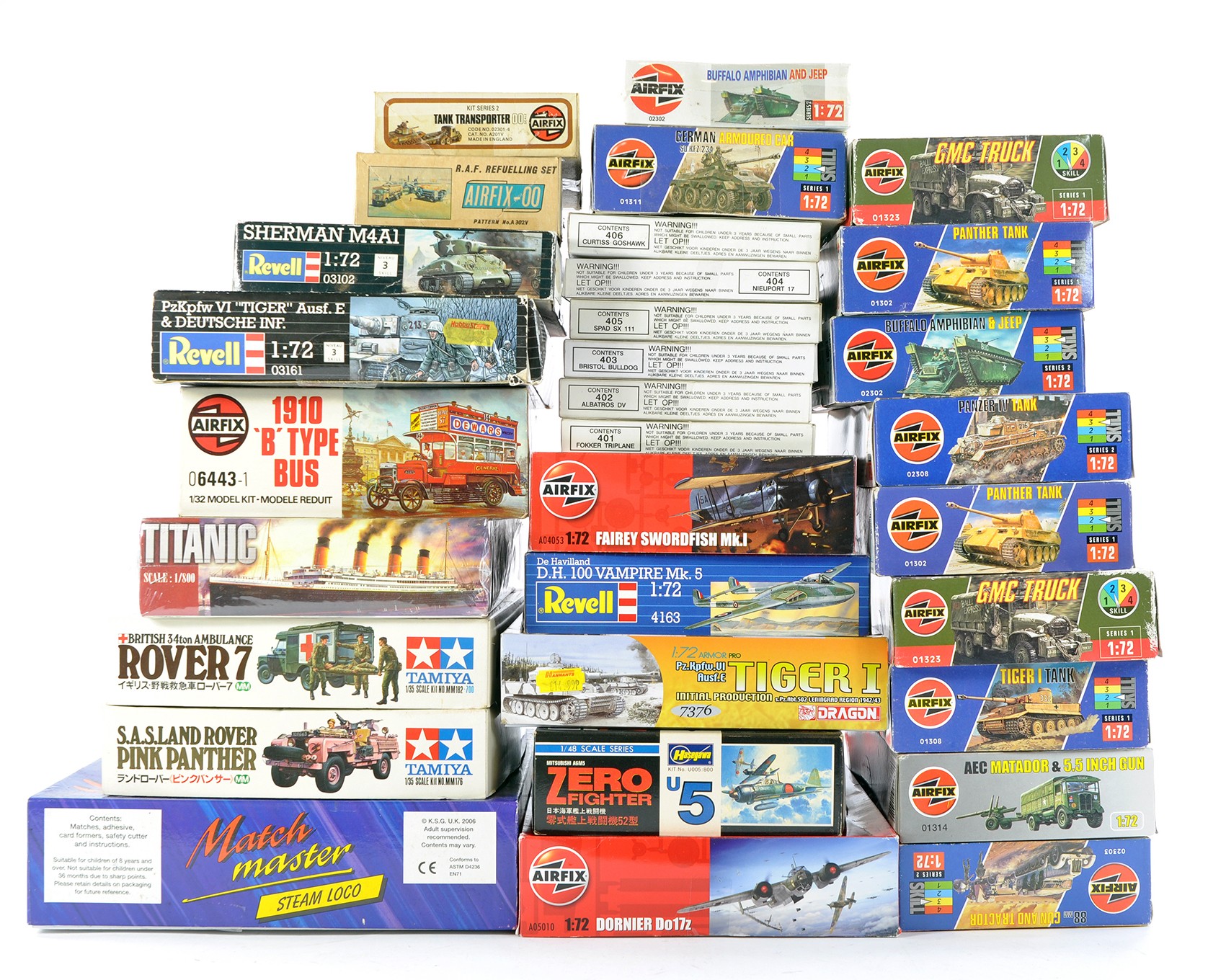 Plastic Model Kits comprising Thirty One Aircraft and Military Vehicle issues from Airfix, Tamiya,